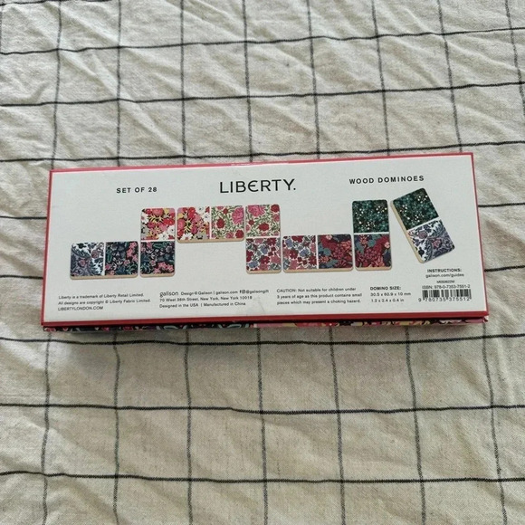 Anthropologie home liberty london dominoes set box floral colorful game wooden - Picture 2 of 3